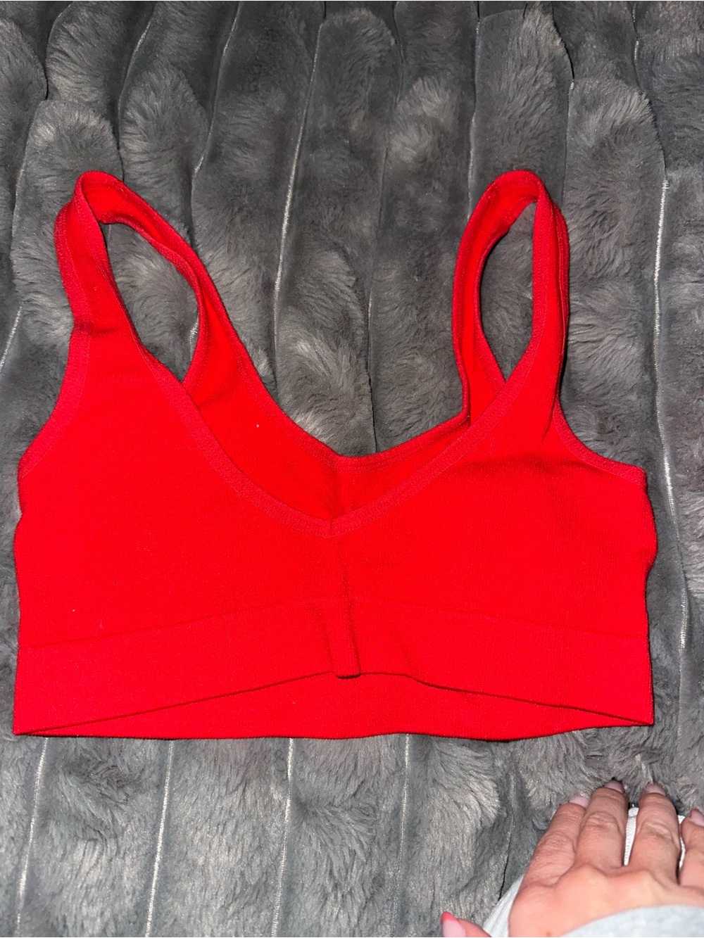 Red Women's Seamless V-Neck Bralette